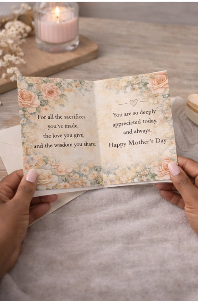 Mother’s Day Greeting Card — 'Happy Mother's Day' Floral Mother & Child Design
